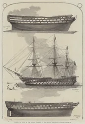 Modelle von Schiffen in der Marinegalerie im South Kensington Museum